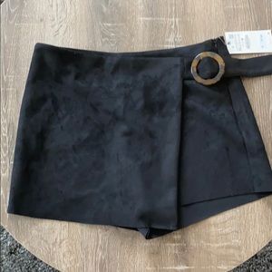 NWT Black Suede Zara Skort